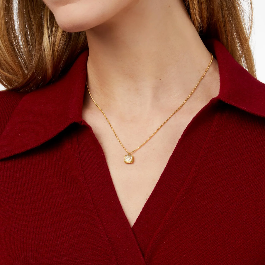 Julie Vos Noel Pave Solitaire Necklace