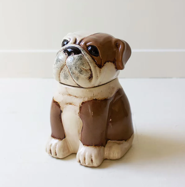 Ceramic Bulldog Canister