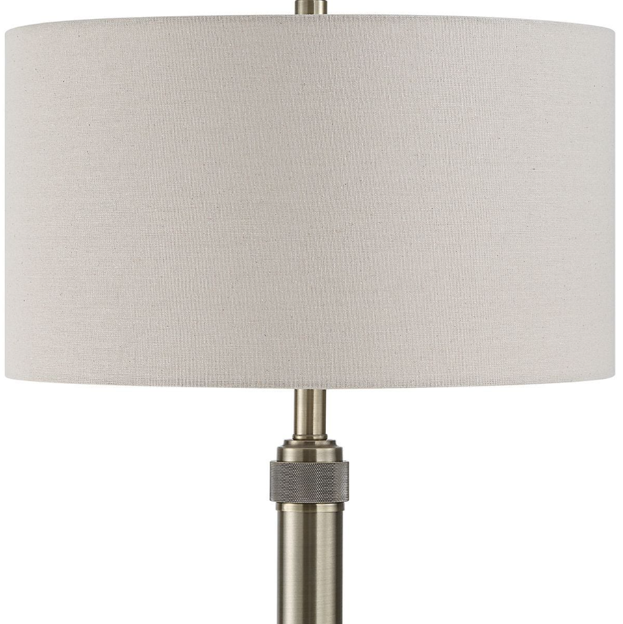 Diamond Knurl Floor Lamp, Antique Brass