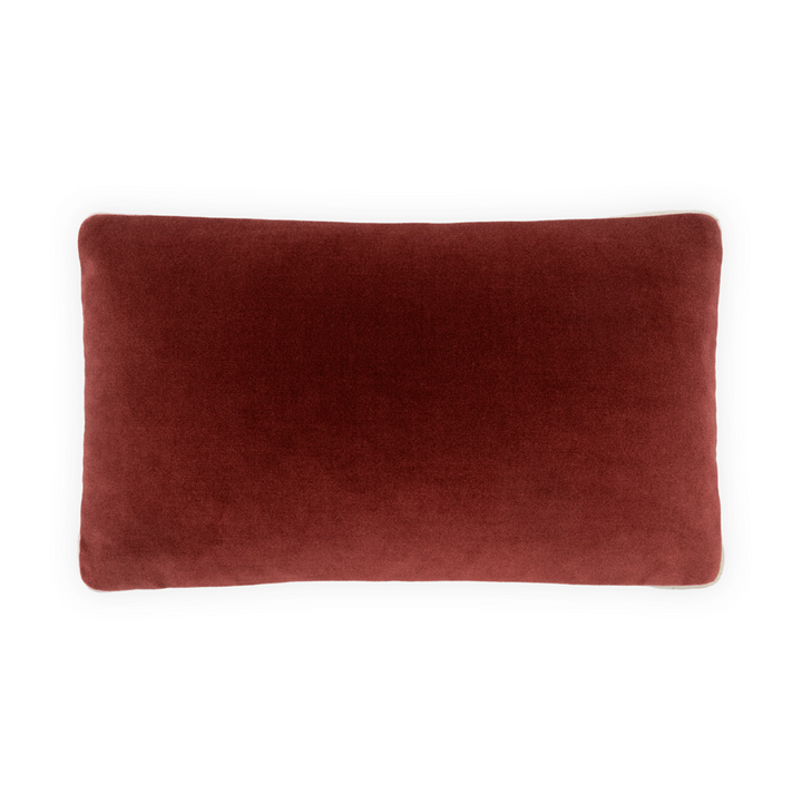 Deveraux Box Lumbar Pillow, Red Pepper - 13 Hub Lane   |  Velvet Lumbars