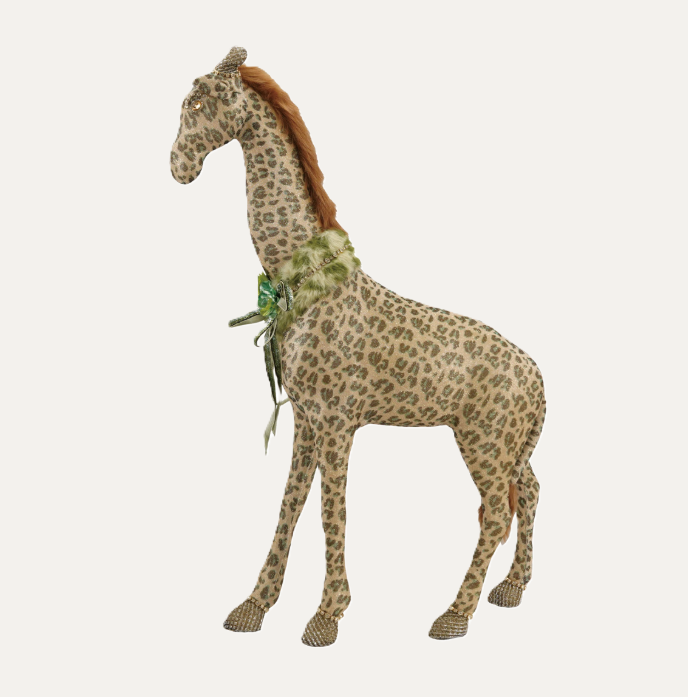 Faux Fur & Jewel-Adorned Giraffe