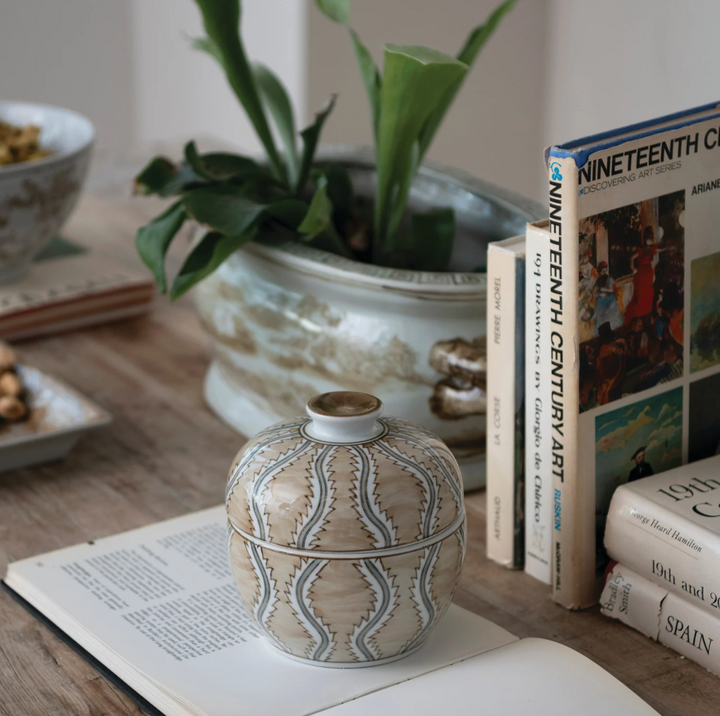 Hand-Painted Decorative Jar