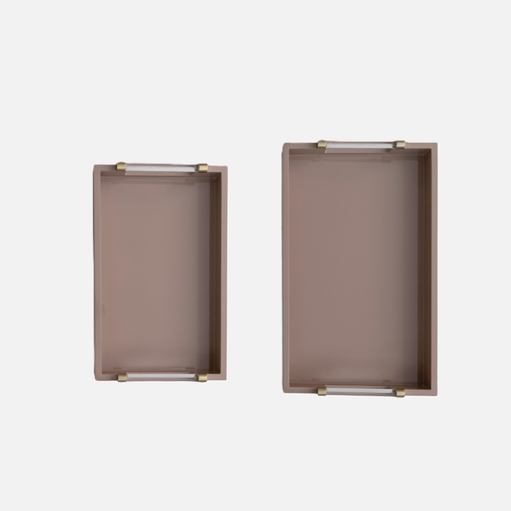 Lacquered Tray w/ Acrylic & Metal Handle