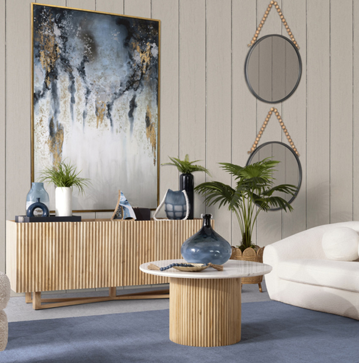 Blue Ombre Leather + Wood Tray - 13 Hub Lane   |  Shagreen Trays