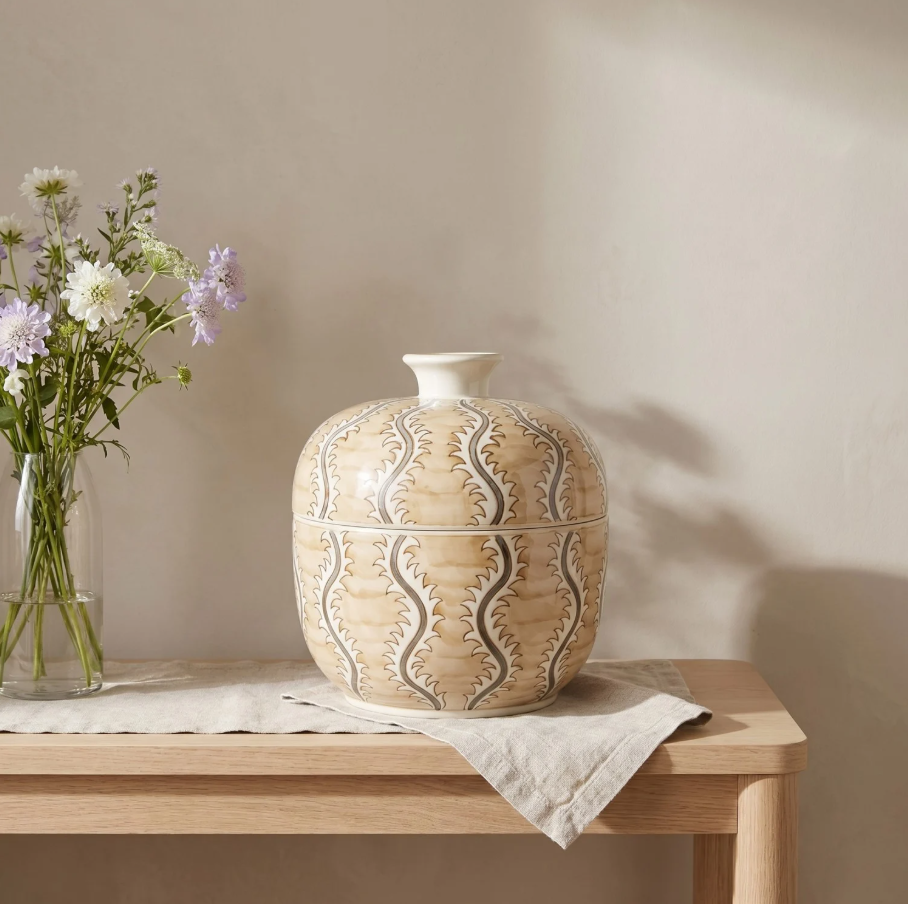 Hand-Painted Decorative Jar