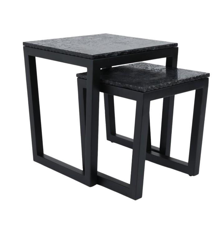 Collier Marble Nesting Tables, Black