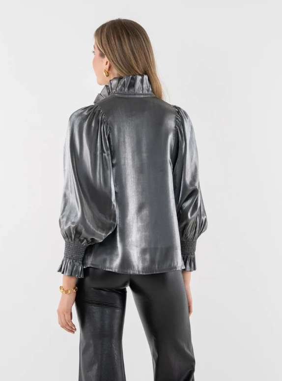 Charlotte Top - Black Tie Metallic
