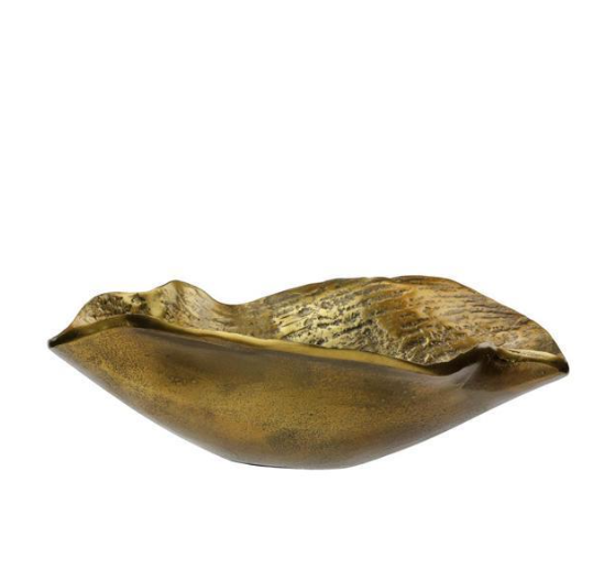 Aluminum Wave Bowl, Antique Gold