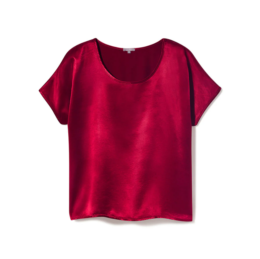 PJ Harlow Roxxy All Satin Tee, Red