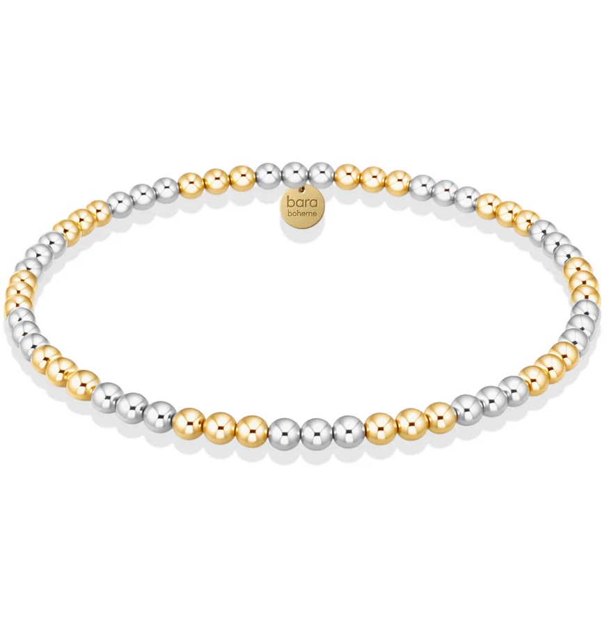 bara boheme triple 2tone 3mm beaded bracelet - 13 Hub Lane   |  