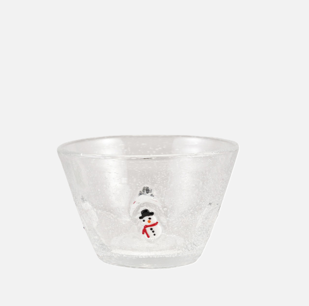 Glass Bowl w/ Embedded Holiday Icons