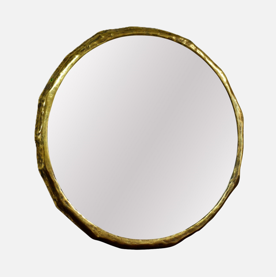 Organic Cast Aluminum Mirror, Antique Brass - 13 Hub Lane   |  