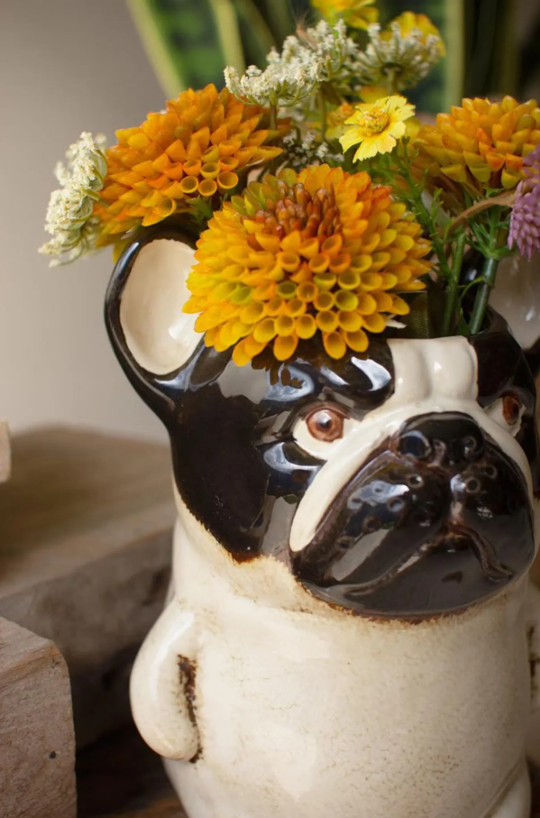 Ceramic French Bulldog Planter