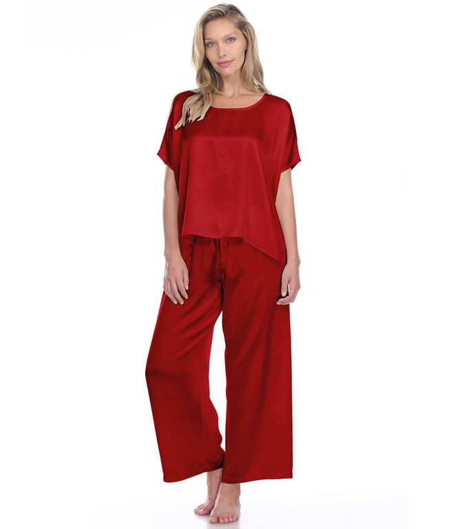 PJ Harlow Roxxy All Satin Tee, Red