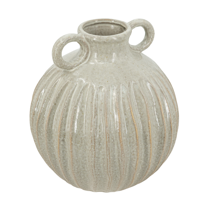 Round Textured Vase w/ Handles - 13 Hub Lane   |  