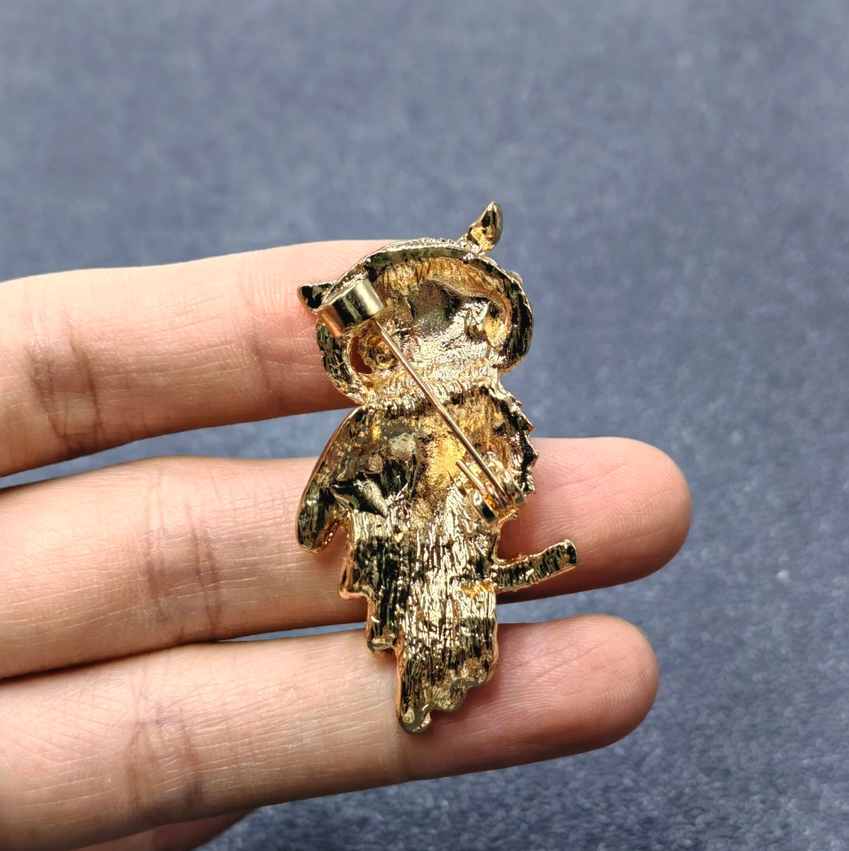 Rhinestone Owl Brooch - 13 Hub Lane   |  Brooches
