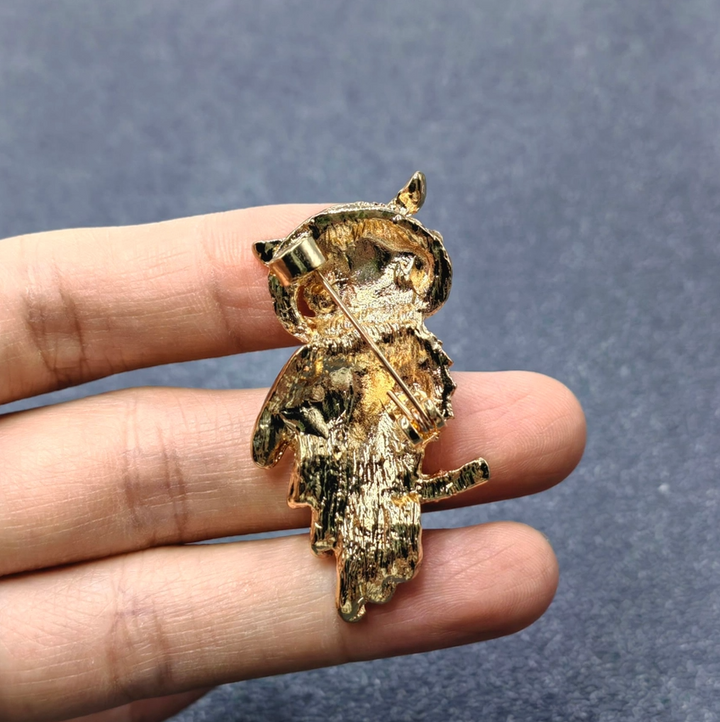 Rhinestone Owl Brooch - 13 Hub Lane   |  Brooches