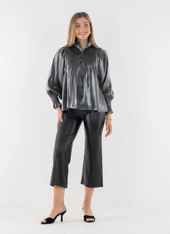 Charlotte Top - Black Tie Metallic