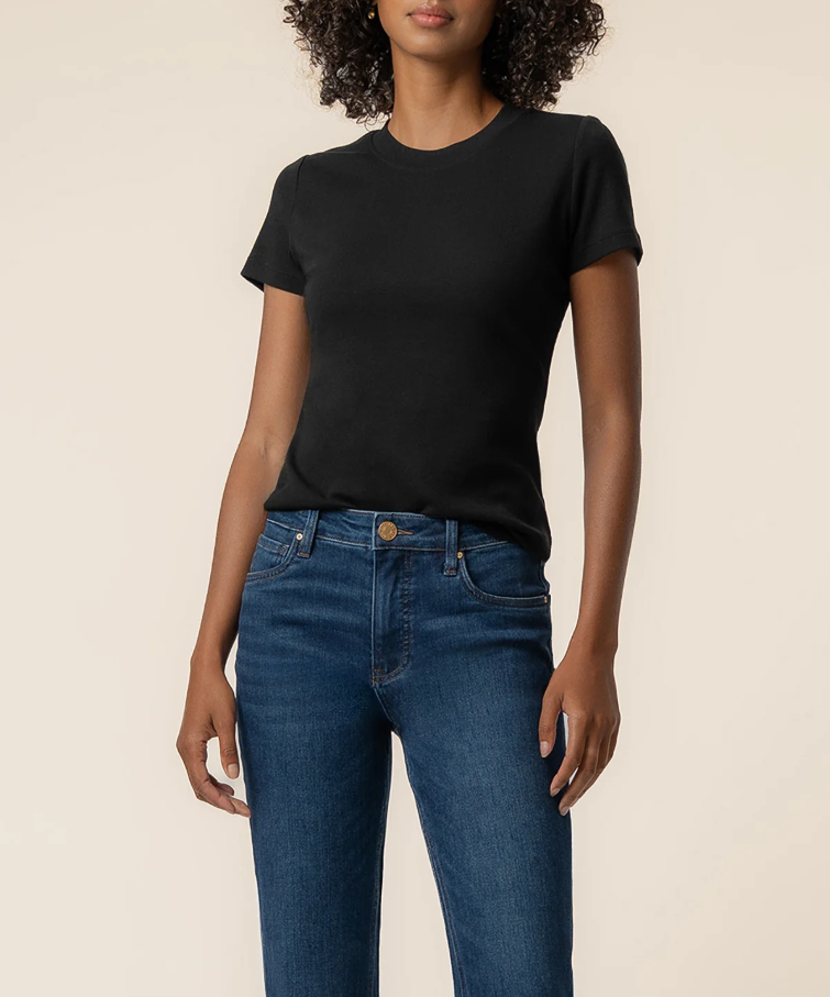 Kut From the Kloth Langley Rib Top, Black