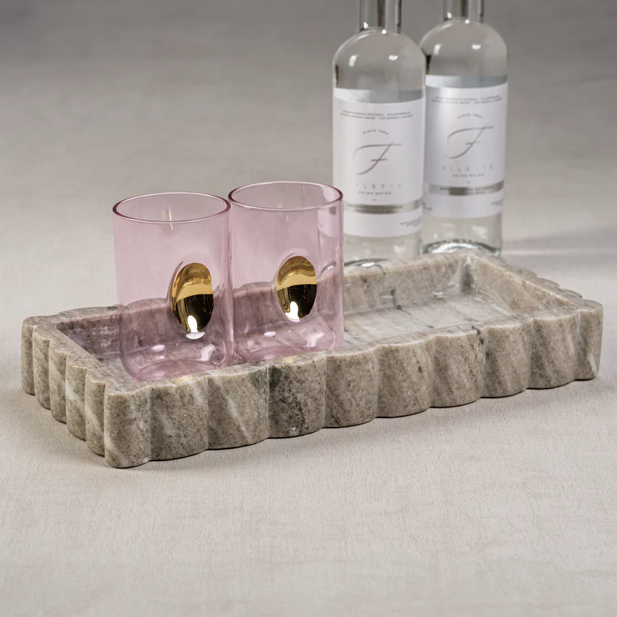 Scalloped Marble Tray