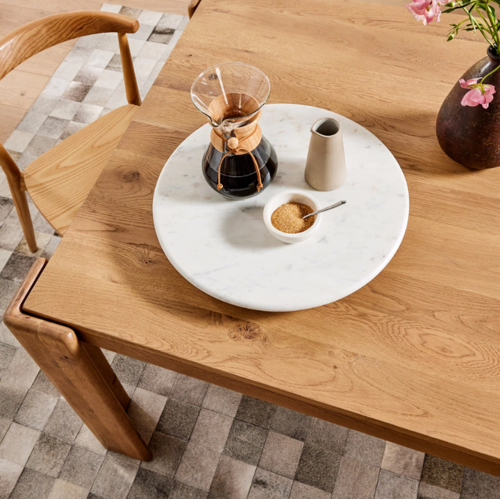 Polished White Marble Lazy Susan