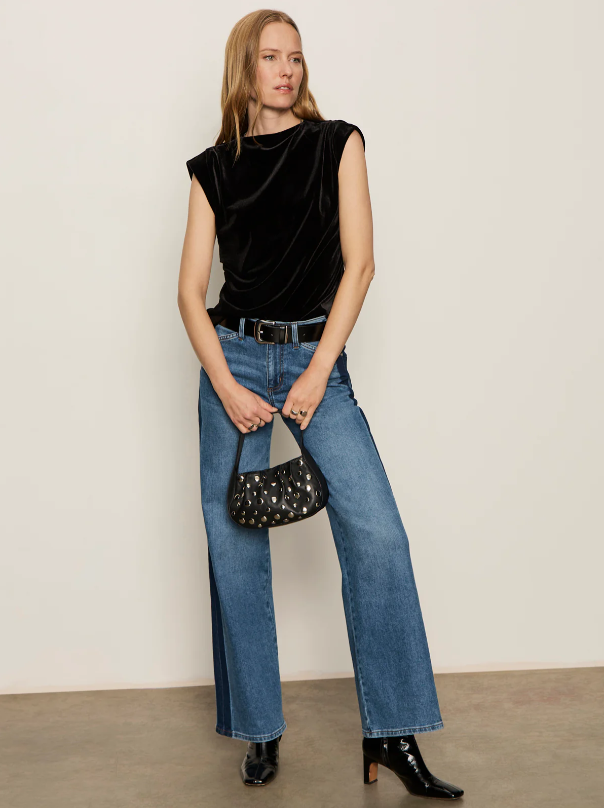 Pleated Sleeveless Top, Black