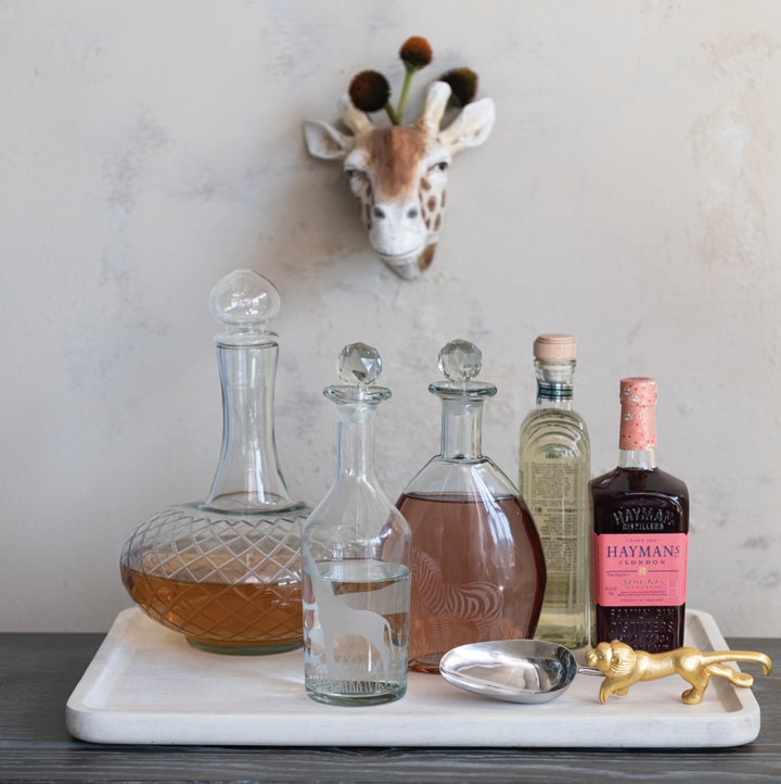 112oz. Diamond Etched Glass Decanter