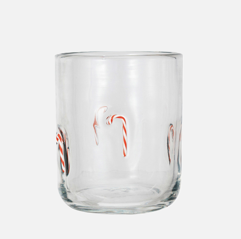 Drinking Glass w/ Embedded Holiday Icon