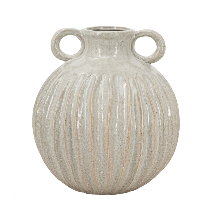 Round Textured Vase w/ Handles - 13 Hub Lane   |  