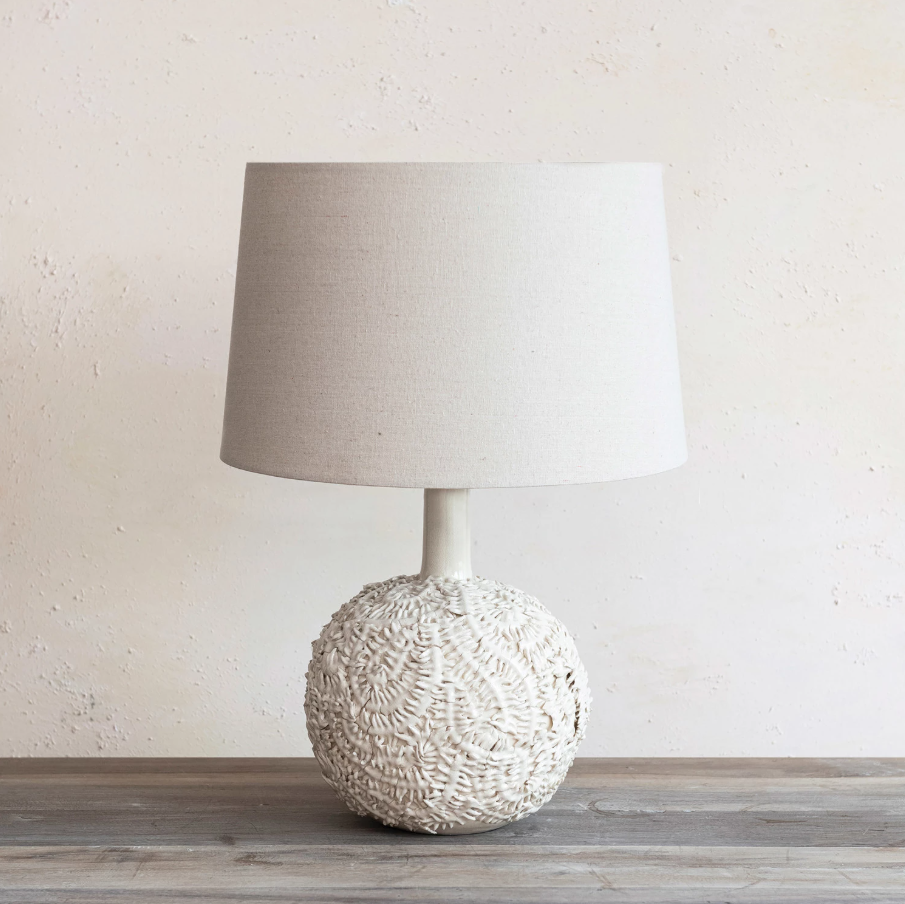 Handmade Textured Stoneware Table Lamp