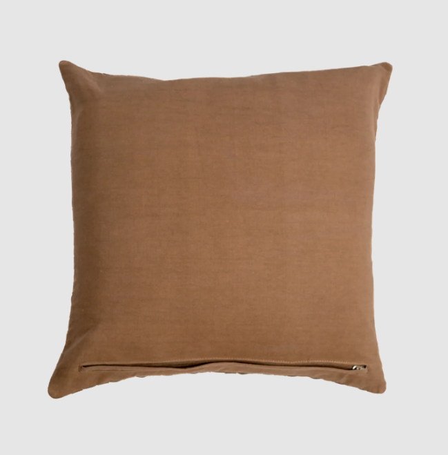 Woven Square Leather Pillow, Vintage Brown - 13 Hub Lane   |  