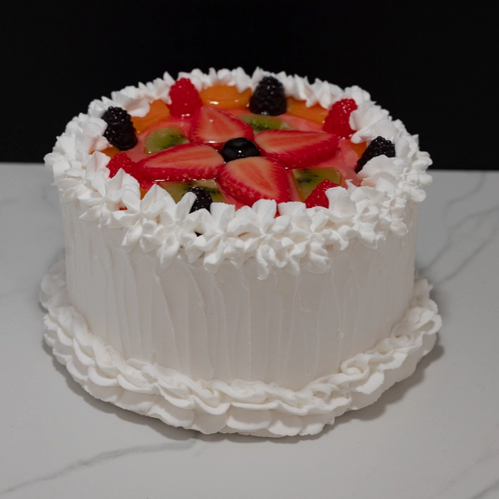 Small Vanilla Frosted Cake w/ Fruit