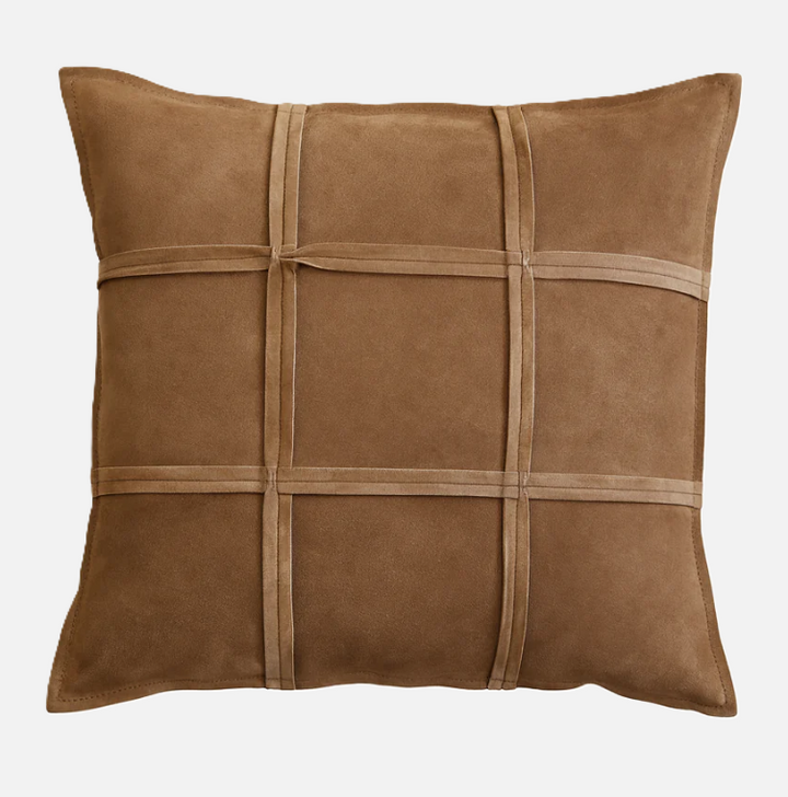 Sonia Pillow, Brown Suede