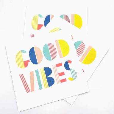 13 Hub Lane Good Vibes Cocktail Napkins - Thumbnail 2