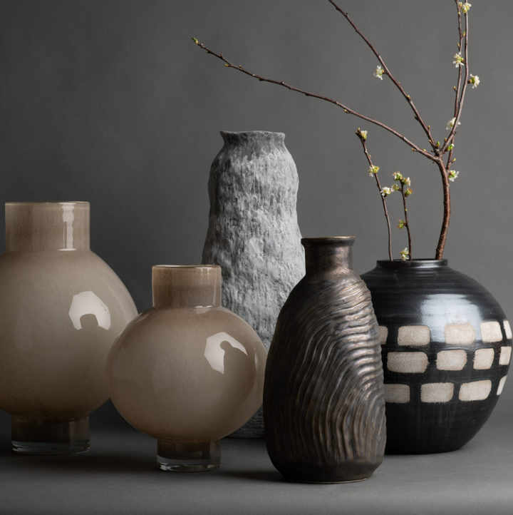 Felino Vase, Beige - 13 Hub Lane   |  Glass Vases