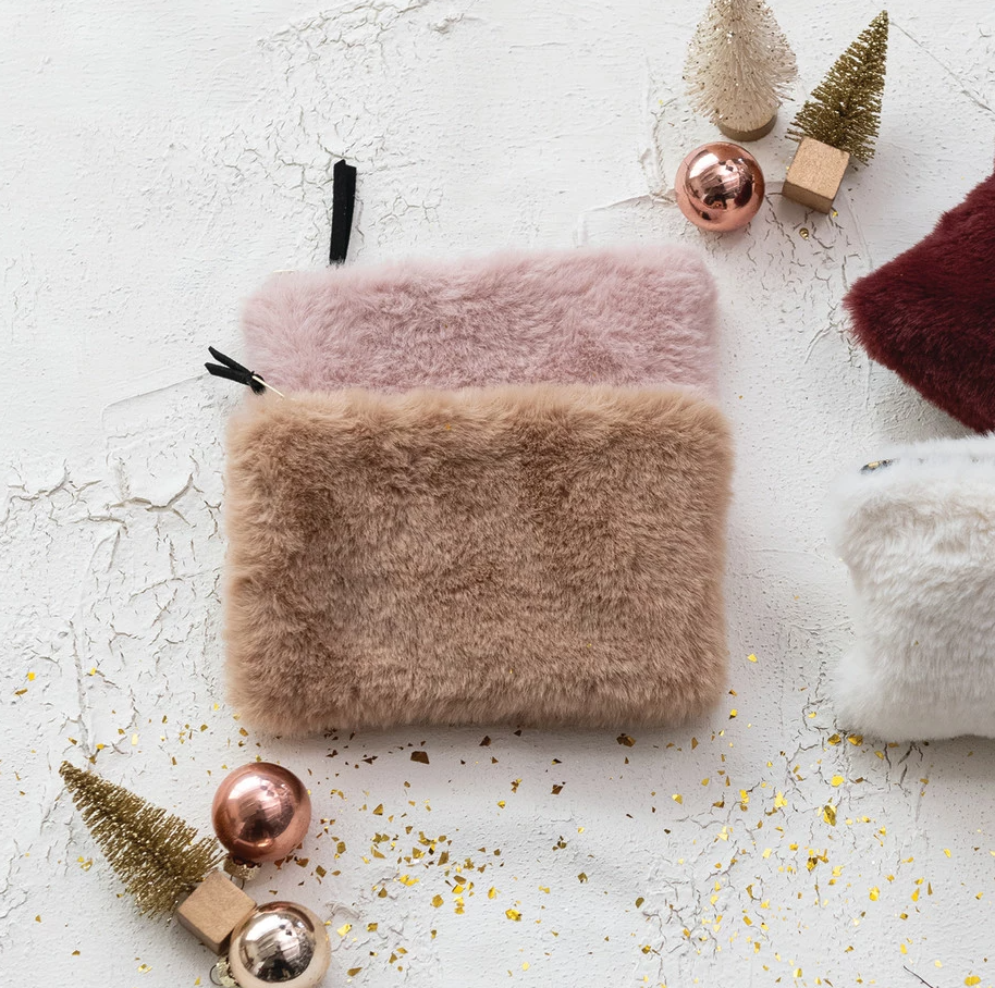 Faux Fur Fabric Zip Pouch - 13 Hub Lane   |  