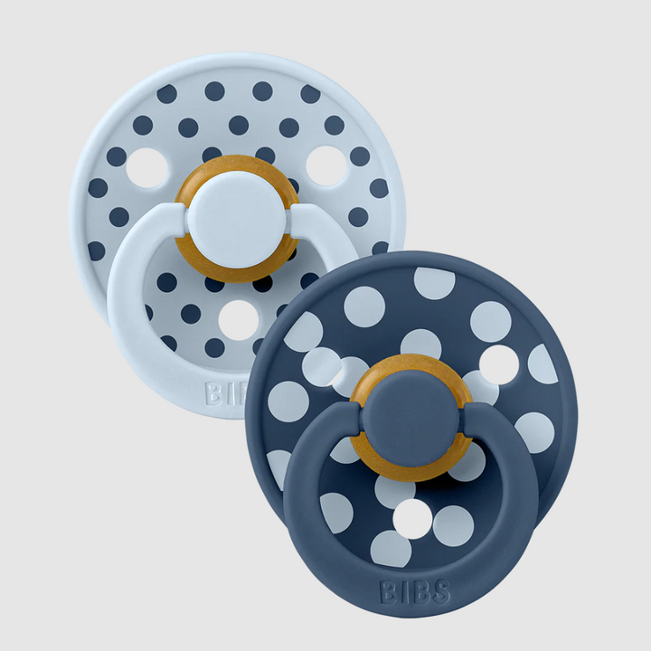 STUDIO Colour Pacifiers 2 Pack Polka, Baby Blue & Steel Blue