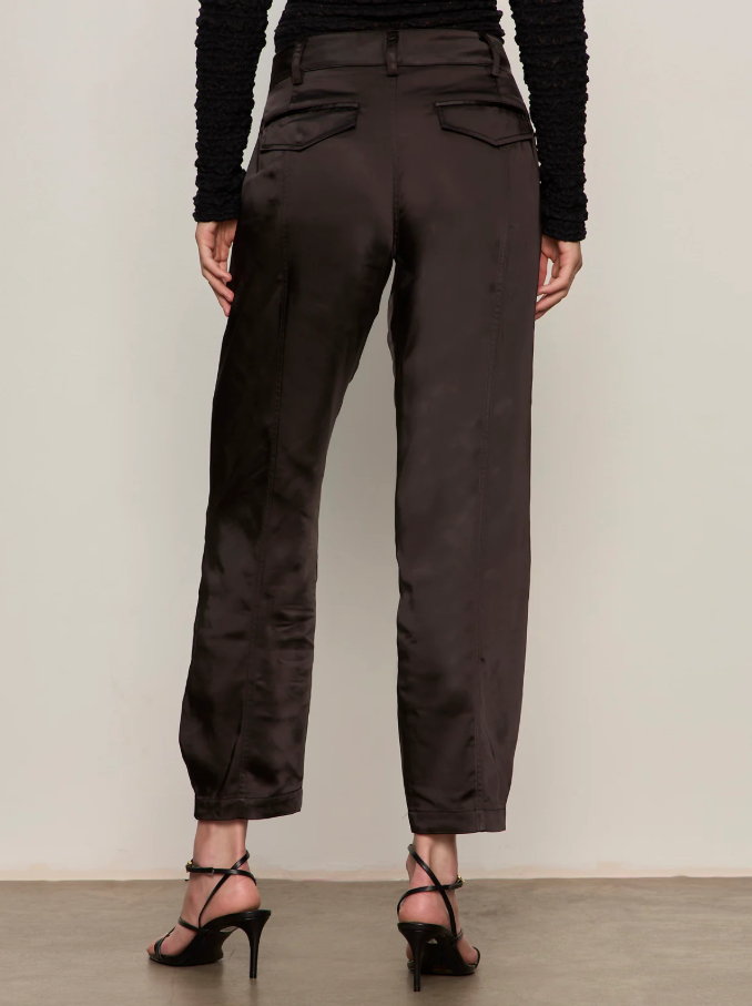 Sahara Satin Tapered Pant, Black - 13 Hub Lane   |  Tapered Pants