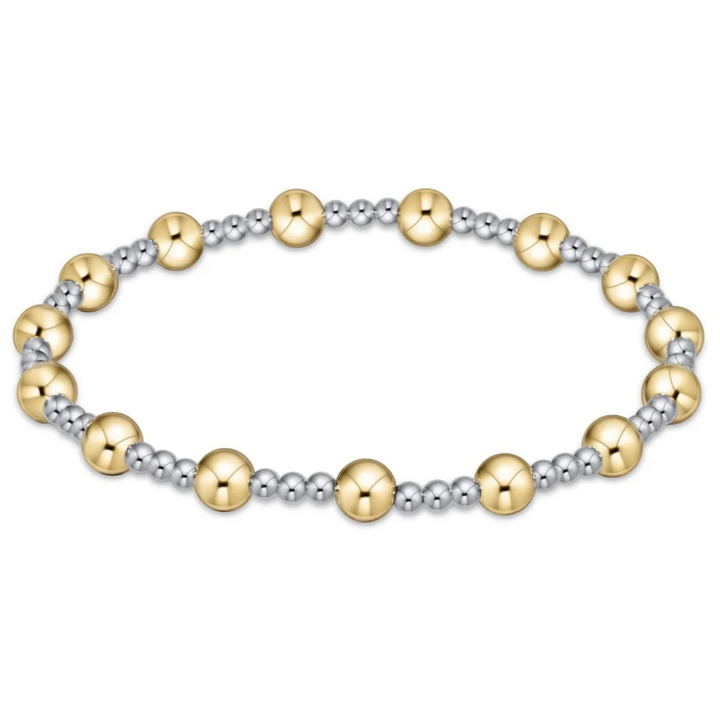 enewton classic sincerity pattern 5mm bead bracelet - mixed metal - 13 Hub Lane   |  Beaded Bracelets