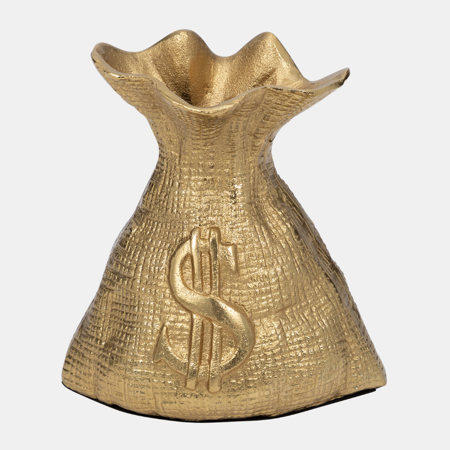 Gold Money Bag - 13 Hub Lane   |  Gold Deco