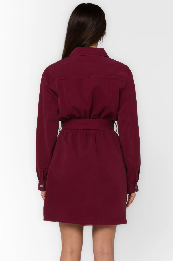 Deena Dress, Maroon