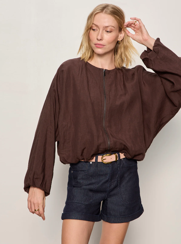 Linen Bubble Jacket, Rich Soil