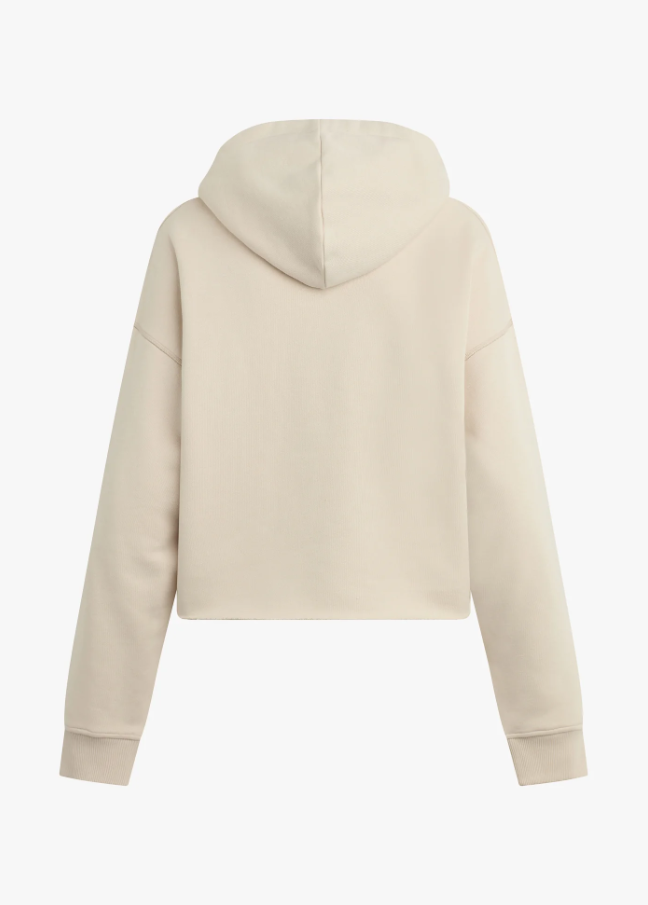 Favorite Daughter Cropped Collegiate Hoodie, Stone w/ Dijon