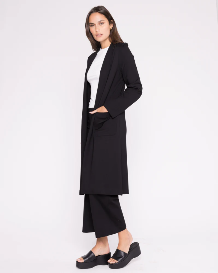 Ponte Knit Smoking Jacket, Black - 13 Hub Lane   |  