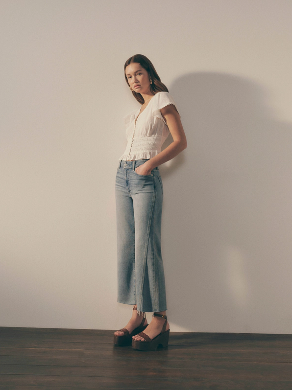 Paige Anessa Wide Leg Jean, Explorer