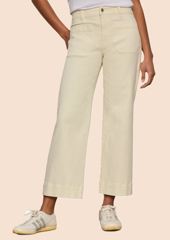 The Marine Jeans, Washed Lemon - 13 Hub Lane   |  Cropped Wide Leg Jeans