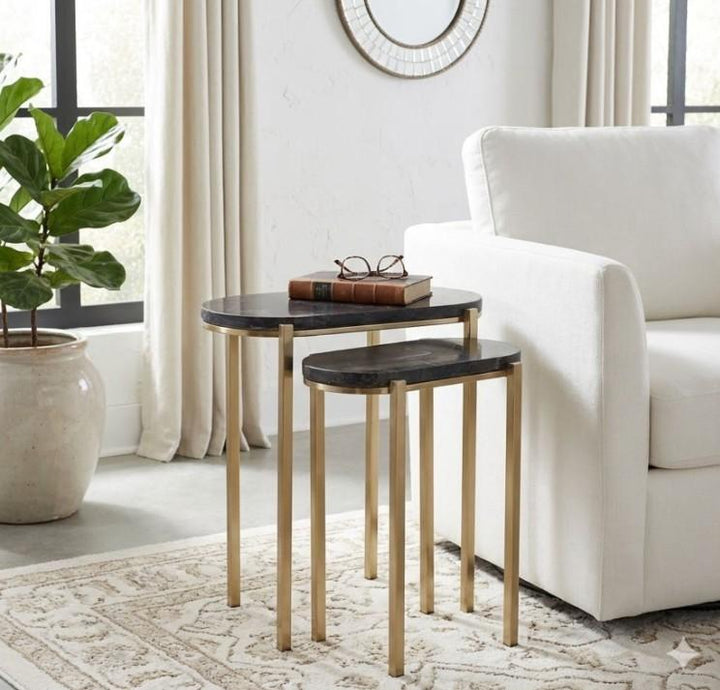 Dewey Black Quartz Nesting Tables