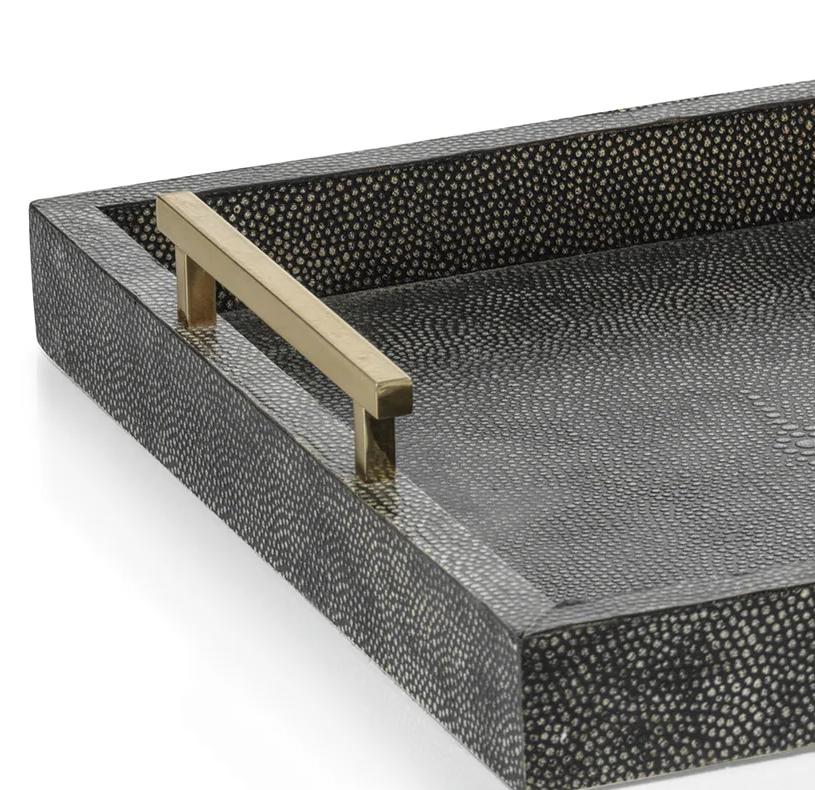 Nika Shagreen Leather Bar Tray - 13 Hub Lane   |  