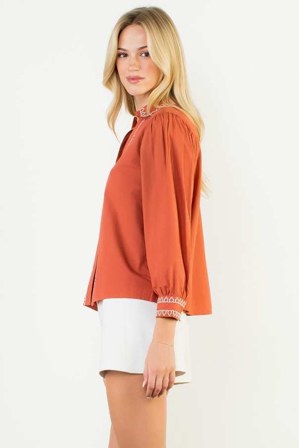 Embroidered Detail Button-Up - 13 Hub Lane   |  Button-Ups