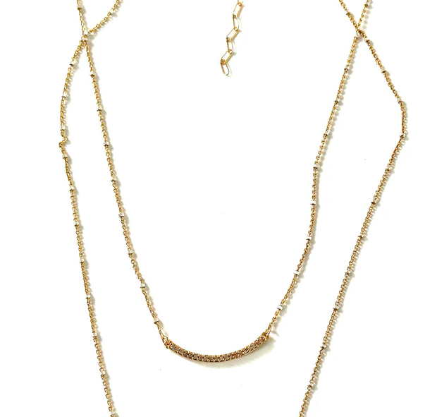 CV Designs CZ Curve Bar Necklace - 13 Hub Lane   |  Link Necklaces